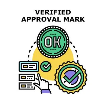 Verified approval mark process illustration Stockillustratie