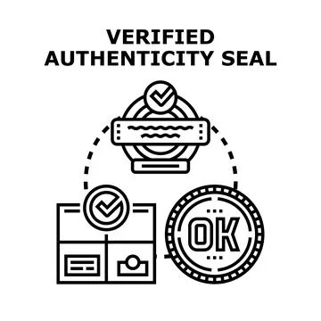 Verified authenticity seal concept illustration Stock Illustration