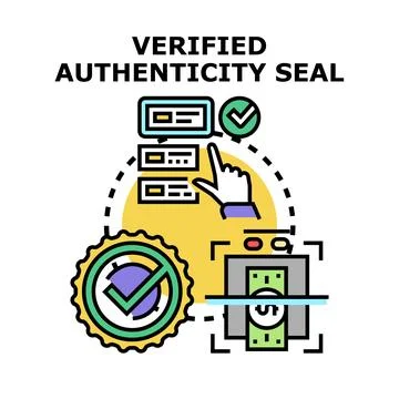 Verified authenticity seal concept for quality control Stock Illustration