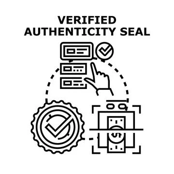 Verified authenticity seal concept for quality control 스톡 일러스트