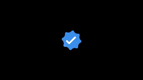 Verified badge checkmark icon animation isolated on black background Stock Footage 342096058