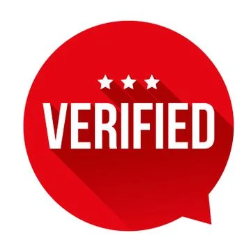 Verified badge vector speech bubble Stock Illustration