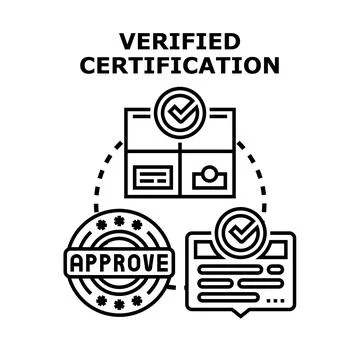 Verified certification process for quality assurance and approval Stock Illustration