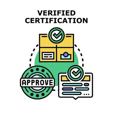 Verified certification process for quality assurance and approval Illustrazione stock
