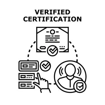 Verified certification process with user approval 스톡 일러스트