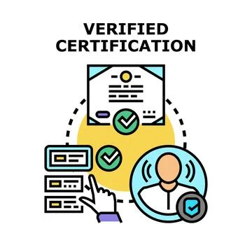 Verified certification process with user approval Stock Illustration