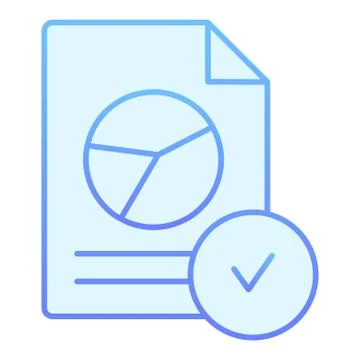 Verified chart document flat icon. Checked report blue icons in trendy flat Illustrazione stock