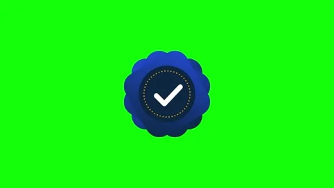 Verified checkmark badge animation on green screen for ui ux and social med.. Video stock 344862853