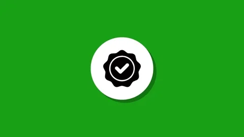 Verified checkmark badge graphic animation symbol on green screen Stock Footage 327762554