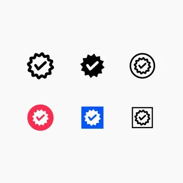 Verified Checkmark Badge Icon Set Vector Illustration Stock Illustration