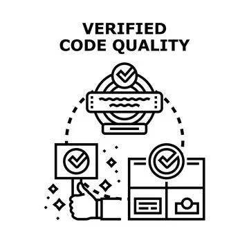 Verified code quality concept development vector illustration 스톡 일러스트