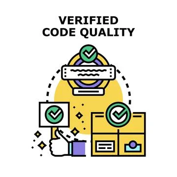 Verified code quality concept development vector illustration Illustrazione stock