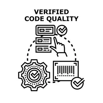 Verified code quality improving software development process Stockillustratie