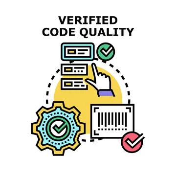 Verified code quality improving software development process Stockillustratie