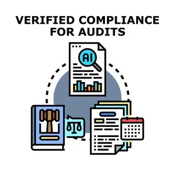 Verified compliance for audits using artificial intelligence Stockillustratie