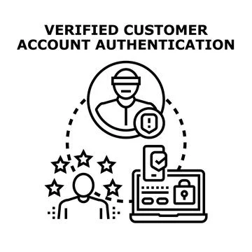 Verified customer account authentication digital security concept Stockillustratie