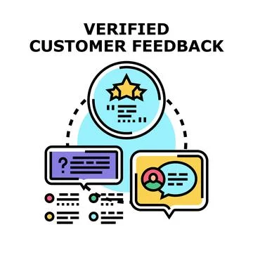 Verified customer feedback process and online review system 库存插图