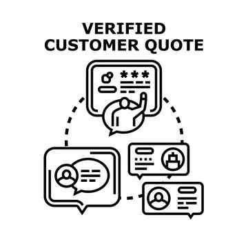 Verified customer quote feedback and testimonial concept Stock Illustration