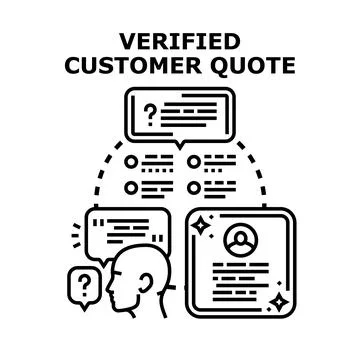Verified customer quote process evaluating feedback data Illustrazione stock