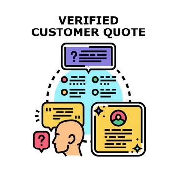 Verified customer quote process evaluating feedback data Illustrazione stock