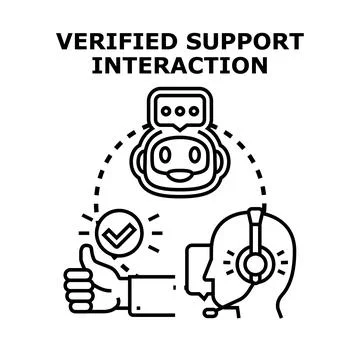 Verified customer support interaction with ai chatbot 库存插图