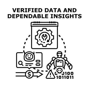 Verified data and dependable insights concept vector Stockillustratie
