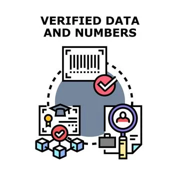 Verified data and numbers concept illustration Stock Illustration