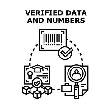 Verified data and numbers concept illustration Stockillustratie