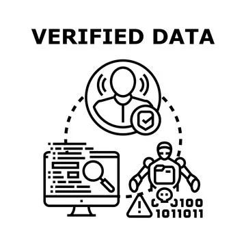Verified data protection and secure digital identity Stock Illustration