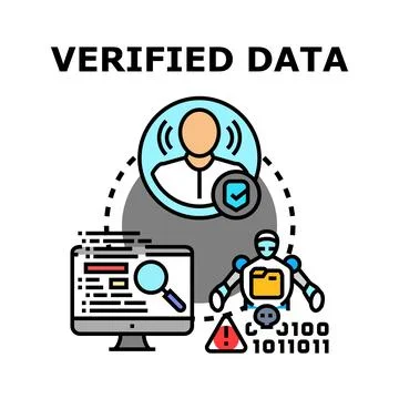 Verified data protection and secure digital identity Stock Illustration