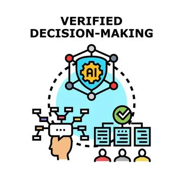 Verified decision making process with ai integration Stock Illustration
