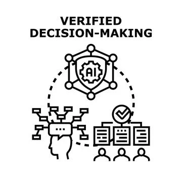 Verified decision making process with ai integration Stock Illustration