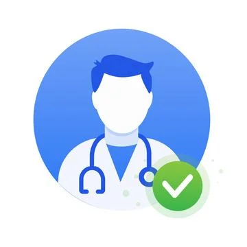 Verified doctor profile icon. vector illustration イラスト素材