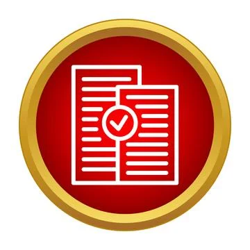 Verified document files icon illustrating approval checklist Illustrazione stock