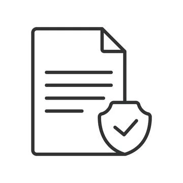 Verified document icon in line design. verified, document, check, approval Illustrazione stock