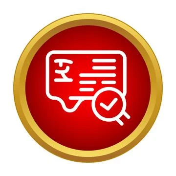 Verified document showing financial approval and banking check Stock Illustration