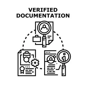 Verified documentation process for personal and corporate data 스톡 일러스트