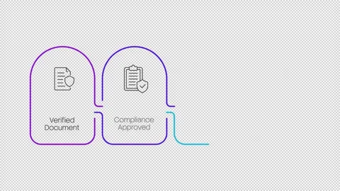 Verified documents multicolor rounded 4 steps infographic animation Stock Footage 331842922