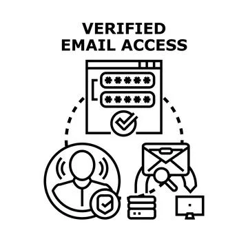 Verified email access and secure online user authentication Stock Illustration