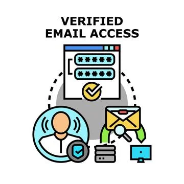 Verified email access and secure online user authentication Stock Illustration