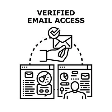 Verified email access confirming online account security Stock Illustration