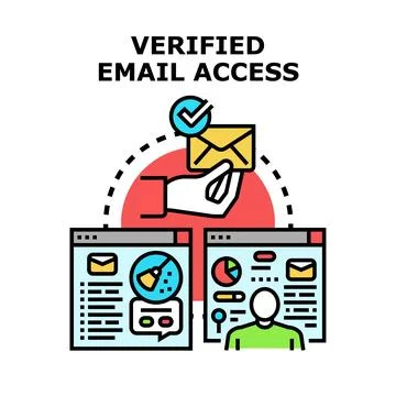 Verified email access confirming online account security Stock Illustration