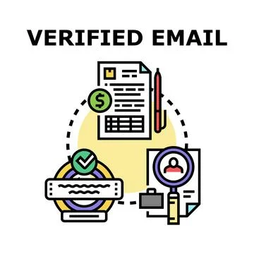 Verified email account security and online identity validation Stock Illustration