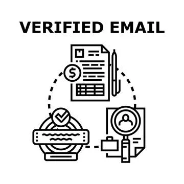 Verified email account security and online identity validation Иллюстрация