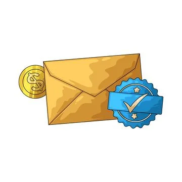 Verified email illustration 스톡 일러스트