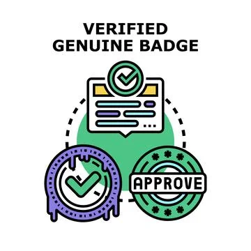 Verified genuine badge concept vector illustration Stock Illustration