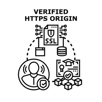 Verified https origin security protocol concept イラスト素材