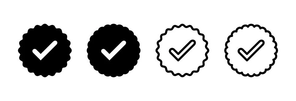 Verified icon vector illustration. verification check mark. approved sign a.. Stock Illustration