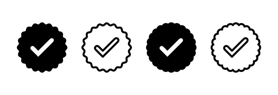 Verified icon vector illustration. verification check mark. approved sign a.. Illustrazione stock