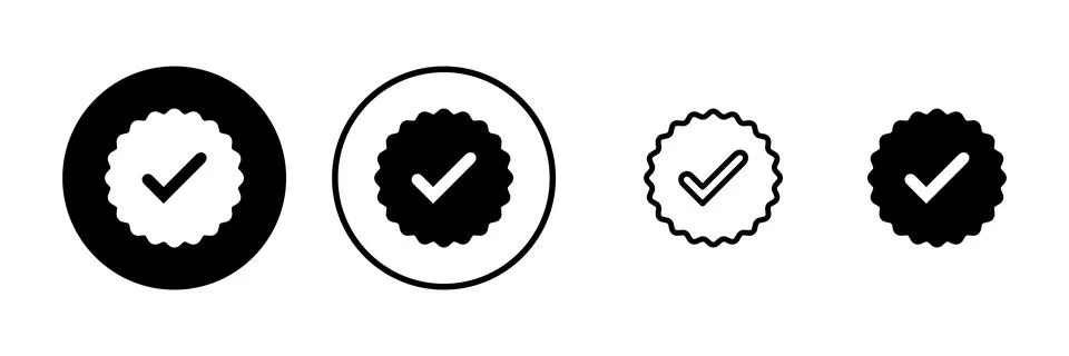 Verified icon vector illustration. verification check mark. approved sign a.. Stock Illustration
